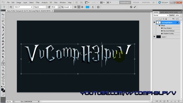 How To Make A Harry Potter Looking Text(PhotoShop) смотреть онлайн