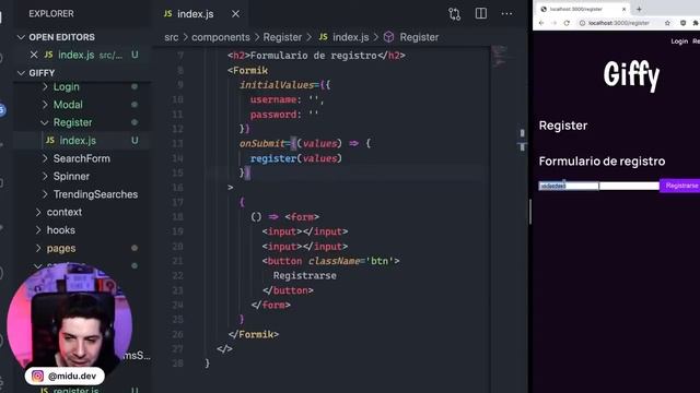 Registro de usuario con Formik, React.createPortal y gestión de favoritos en nuestra app de ReactJS смотреть онлайн