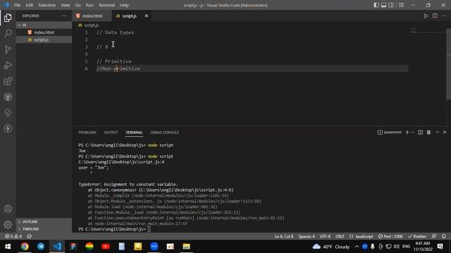 1-Dars | JS-Intro Lesson | Variables | Data Types смотреть онлайн