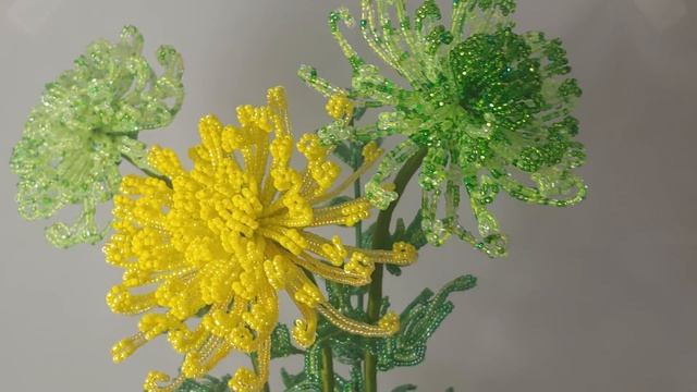 Букет Хризантем пауков из бисера. Анонс Мк. beaded Chrisanemum Spider out of seed beads смотреть онлайн