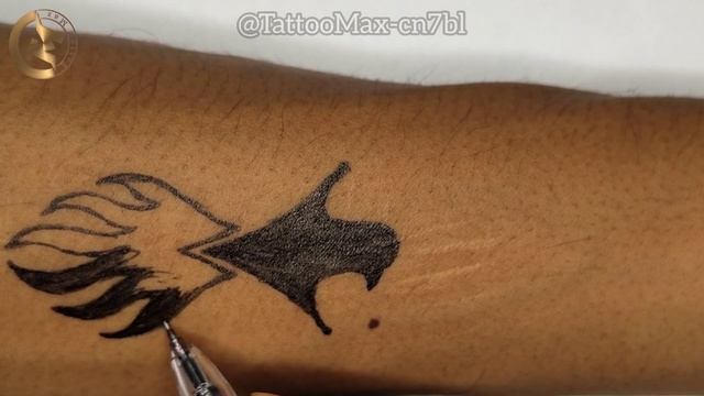 Beautiful tattoo done with pen at home / Diy beautiful tattoo making / Homemade tattoo смотреть онлайн