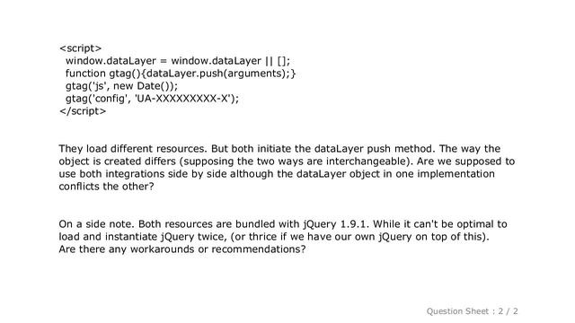 jQuery : Combining Google Analytics (gtag.js) and Google Tag Manager (gtm.js) смотреть онлайн