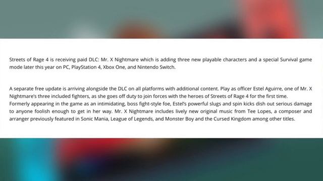 Streets Of Rage 4 DLC Mr. X Nightmare REVEALED + Free Update And More смотреть онлайн