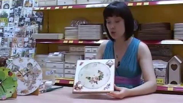 Часы в технике декупаж, двухшаговый кракелюр, мастер класс смотреть онлайн