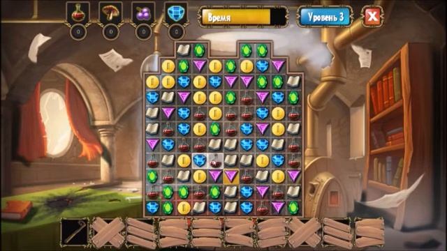 Игры три в ряд - Приключения Алхимика, геймлей