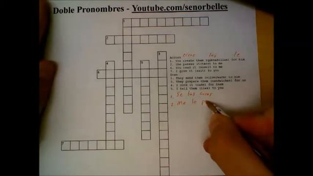 Spanish Practice: Double Object Pronouns Crossword Puzzle смотреть онлайн