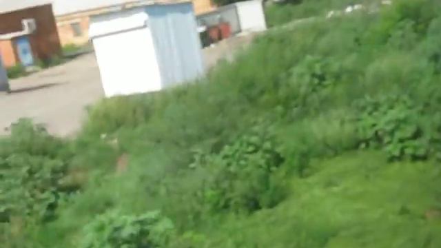 Нижняя часть города Семилуки из окна дизель-поезда ДТ116 смотреть онлайн