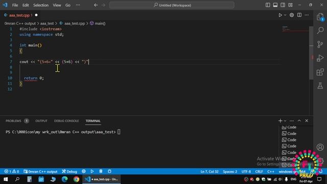Problem Solving, C++, 008 | Print Numbers and Equation in C++ смотреть онлайн