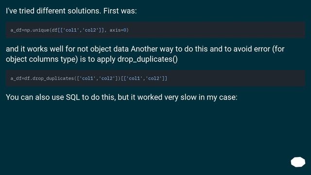 How to "select distinct" across multiple data frame columns in pandas? смотреть онлайн