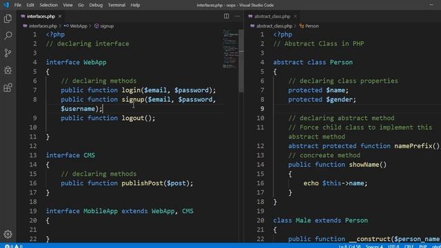 Difference between abstract class and interface in PHP (Hindi) смотреть онлайн