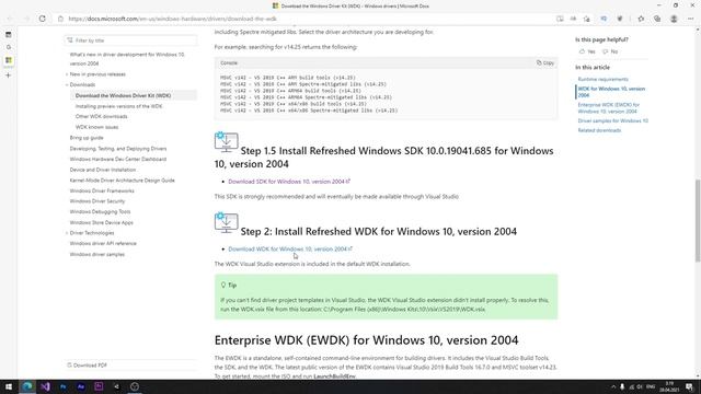 Как установить Windows Driver Kit в Visual Studio смотреть онлайн