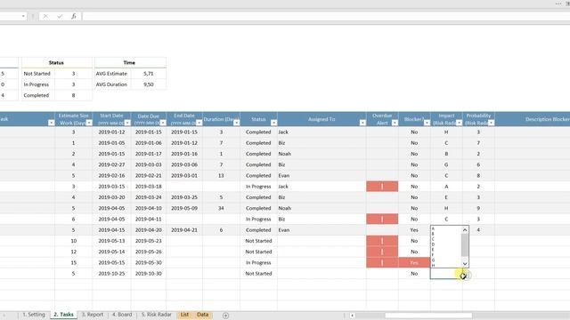 Task Management Excel Template смотреть онлайн