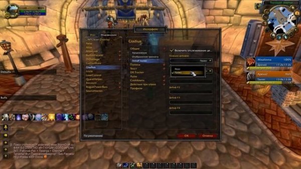 Подробная настройка аддона Gladius  3.3.5a