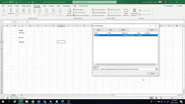 Dynamic name range with blanks in excel смотреть онлайн