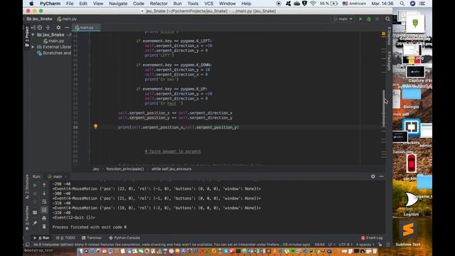 [Pygame] Créer un jeu Snake #2 Déplacement du serpent et Création des limites смотреть онлайн