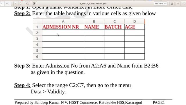 DATA VALIDATION LIBRE OFFICE CALC/EXCEL | PLUS TWO COMPUTERISED ACCOUNTING WORK 8 смотреть онлайн