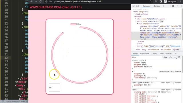 How to Create Input In Center of Doughnut Chart in Chart JS смотреть онлайн