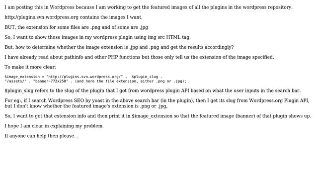 Wordpress: How To Get The File Extension Of Images Having Different Extensions In A Directory? смотреть онлайн
