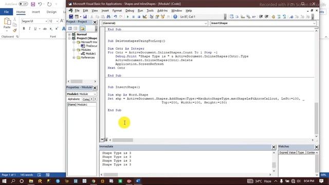 Word VBA - Insert Shapes | Inlineshapes | Save word as PDF Format смотреть онлайн