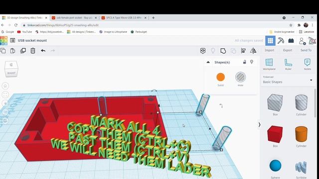 USB port mount IN TINKER CAD смотреть онлайн
