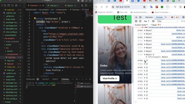 Check props in Card Component value | Card.jsx Component смотреть онлайн