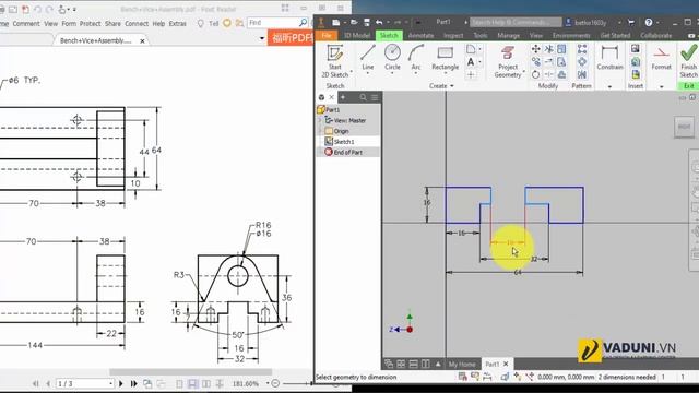 Học Inventor 2019 | Thiết kế cơ khí bằng Inventor 2019 - Bài 1 смотреть онлайн