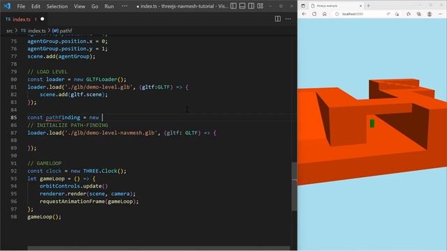 Three.js Navigation Mesh Tutorial - Pathfinding with a Navmesh смотреть онлайн
