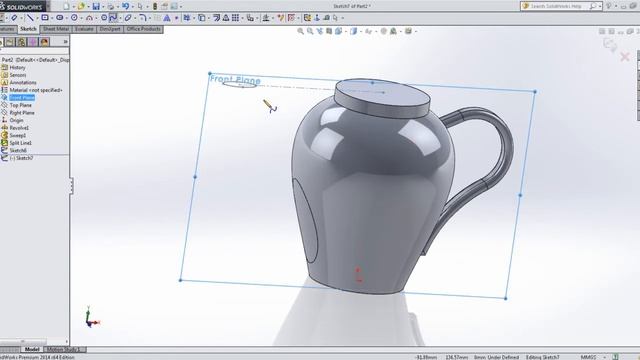 TEAPOT modeling in Solidworks - Sketch TEAPOT in Solidworks - Tutorial смотреть онлайн