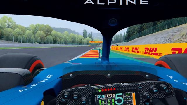 Assetto Corsa F1 2021 Fernando Alonso's Helmet Cam at SPA--FRANCORCHAMPS (mouse steering) смотреть онлайн