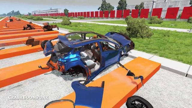 Cars vs 100 Square Speed Bumps #1 – BeamNG Drive | CrashBoomPunk смотреть онлайн