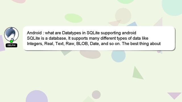 Android : what are Datatypes in SQLite supporting android смотреть онлайн