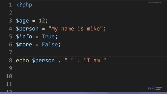 Learn PHP Variables - PHP 7 tutorial for beginners смотреть онлайн
