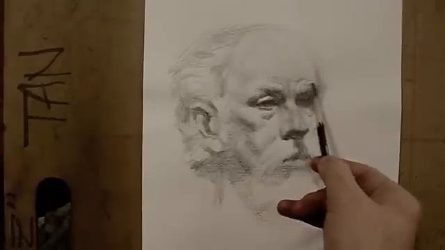 Zimou Tan | Art | "Gregory"- 60 minutes live cross-hatching drawing demo смотреть онлайн