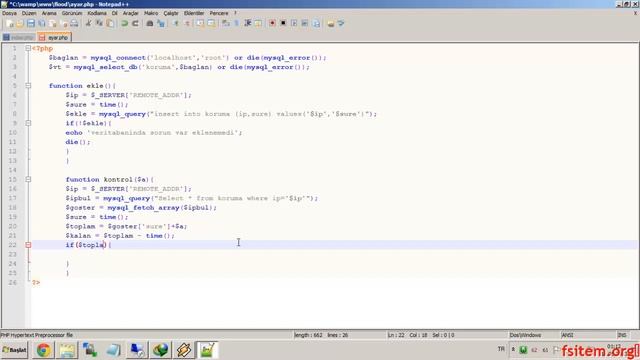 Php ile ip tabanlı flood koruması смотреть онлайн