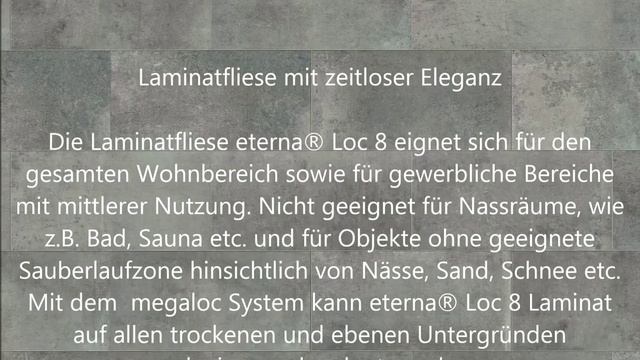 Laminatboden Eterna Loc 8 Fliese Estrich Braungrau