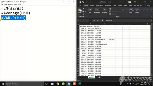 Calculating Standard Deviation, Variance, Mean of Stocks using Excel & Spreadsheets смотреть онлайн