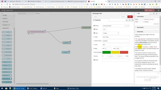 IBM IoT&Node red Part 5:Monitor data with node red ui смотреть онлайн