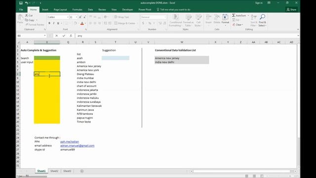 AutoComplete and Suggestion List in Excel смотреть онлайн