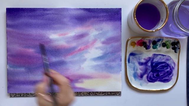 Watercolor Skies Tutorial, real time with instructions смотреть онлайн