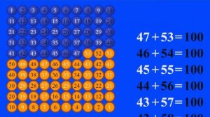 Числа дополняющие друг друга до 100. Песенка-игра