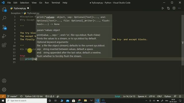 Exception Handling - Try Except смотреть онлайн