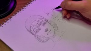 АСМР \ Рисую и жую жвачку \ Рисунок карандашом