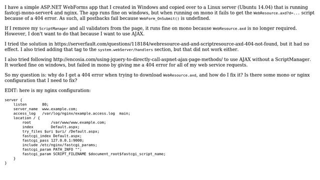 404 error for WebResource.axd with fastcgi-mono-server4 смотреть онлайн
