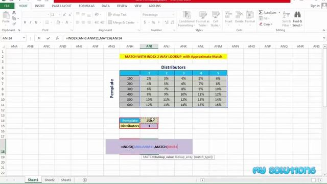 EXCEL 2013 Tutorial 101 in HINDI - MATCH and INDEX Part 8 ( 2 Way Lookup with Approximate Match) смотреть онлайн
