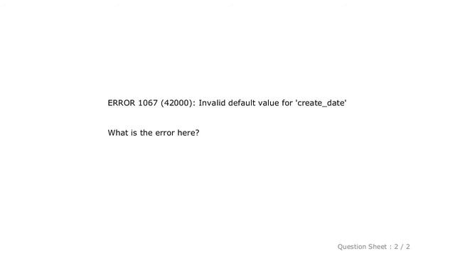 MySQL : Invalid default value for 'create_date' timestamp field смотреть онлайн