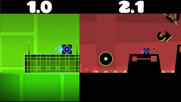 geometry dash first levels from each version