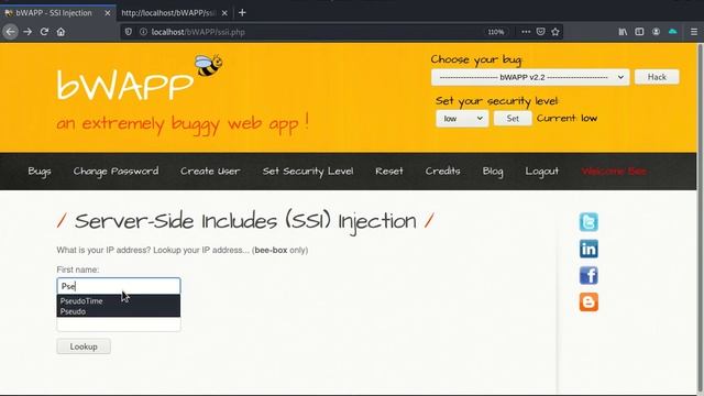Server Side Includes SSI Injection Low Security Level смотреть онлайн