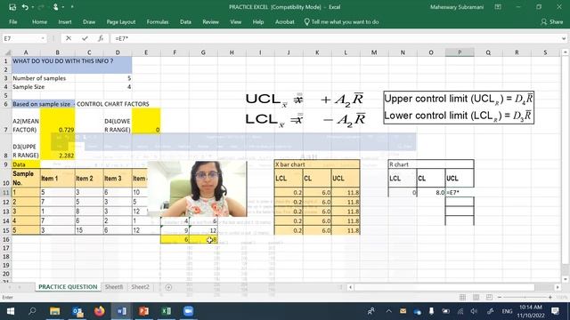 Setting Mean & Range Chart Limits using Excel смотреть онлайн