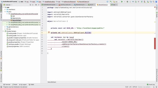 #2 Kotlin Retrofit Tutorial - Retrofit Singleton Class смотреть онлайн