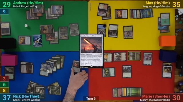 Aragorn vs Nahiri vs Mazzy vs Kosei EDH / CMDR game play for Magic: The Gathering смотреть онлайн